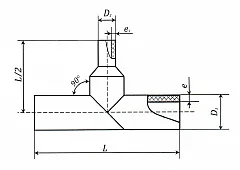 Тройник ПНД ПЭ100 переходной сварной 200х110 мм SDR17